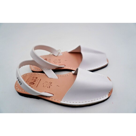 PONS Avarcas Men\'s  Size 7 Mediterranean White Leather Sandals Handmade in Spain main image 6